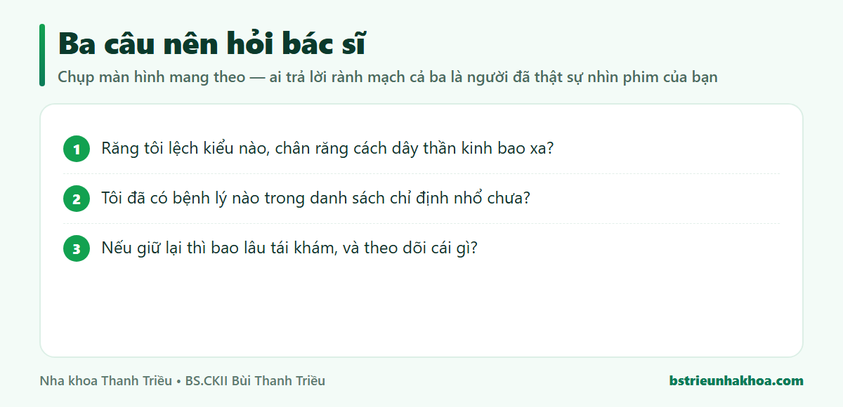 Ba câu hỏi nên hỏi bác sĩ trước khi quyết định nhổ răng khôn mọc lệch
