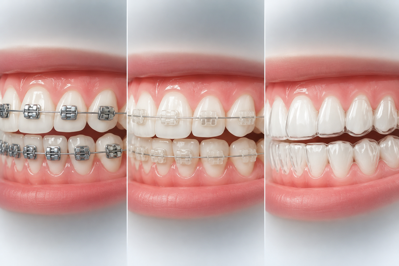 So sánh các loại niềng răng: mắc cài kim loại, mắc cài sứ và khay trong suốt