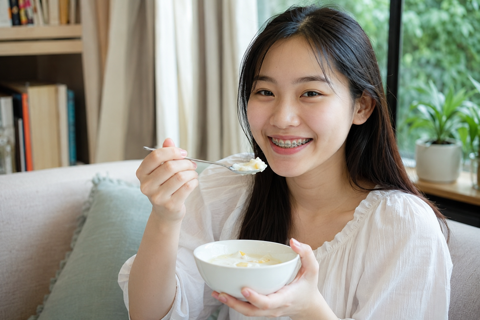 Ăn đồ mềm giúp giảm ê buốt khi niềng răng
