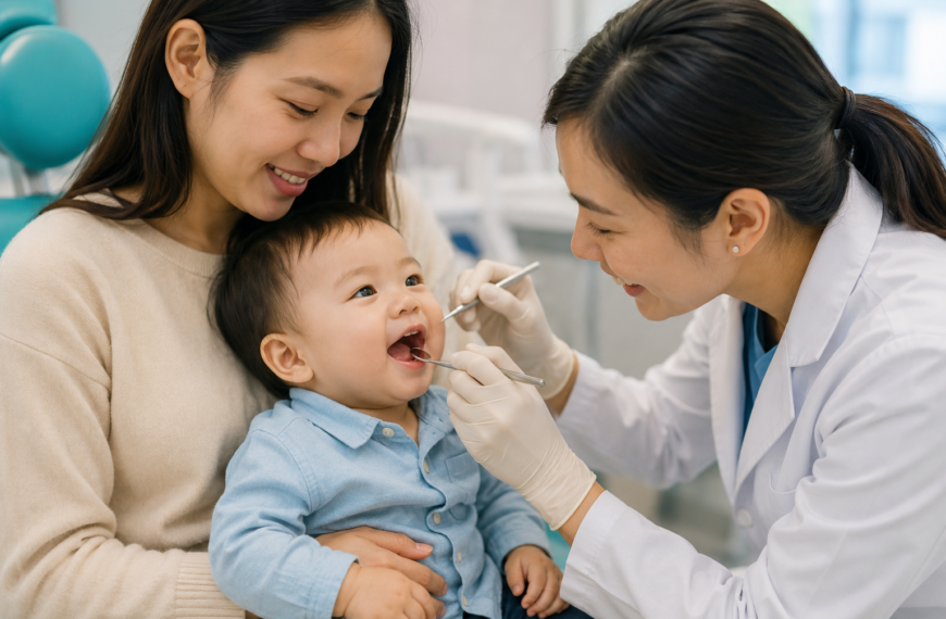Bé được bác sĩ khám răng lần đầu nhẹ nhàng tại phòng khám nha khoa