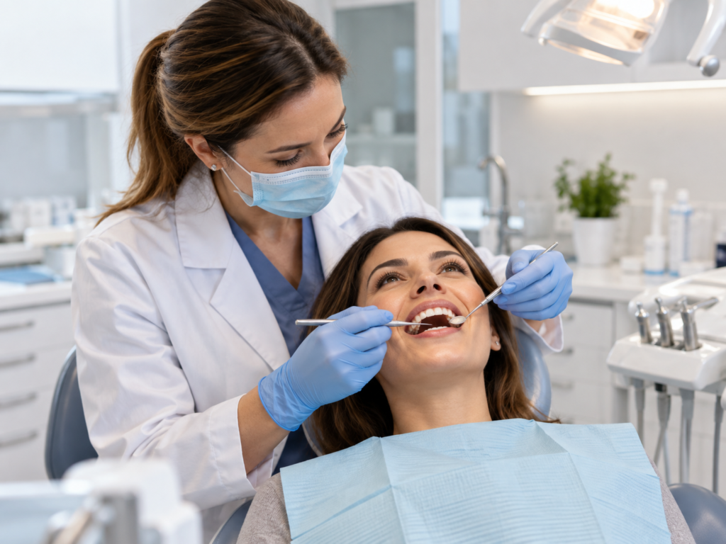 Bác sĩ nha khoa thực hiện đặt trụ Implant cho bệnh nhân trong phòng khám
