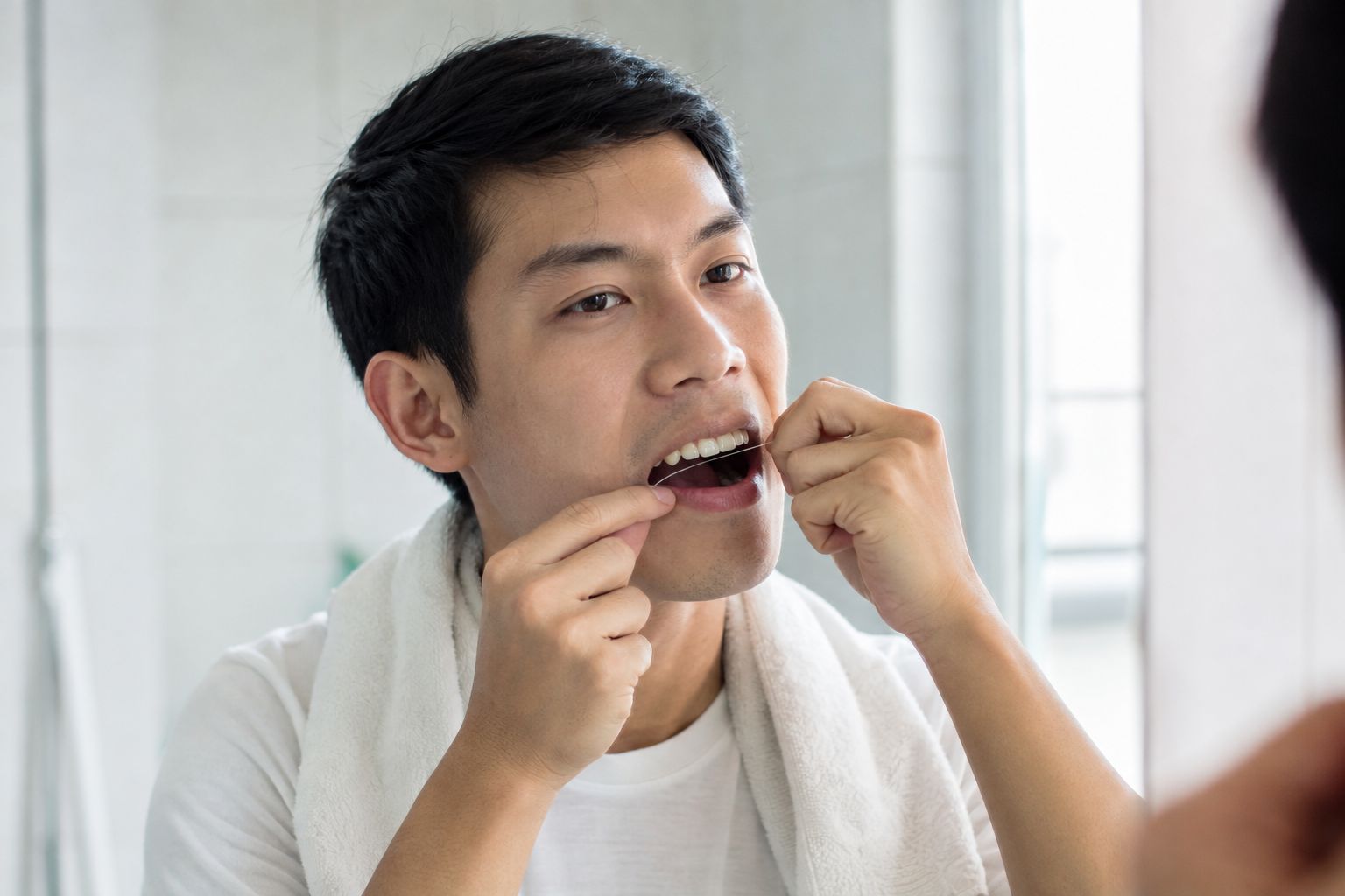 Dùng chỉ nha khoa làm sạch kẽ răng đúng cách