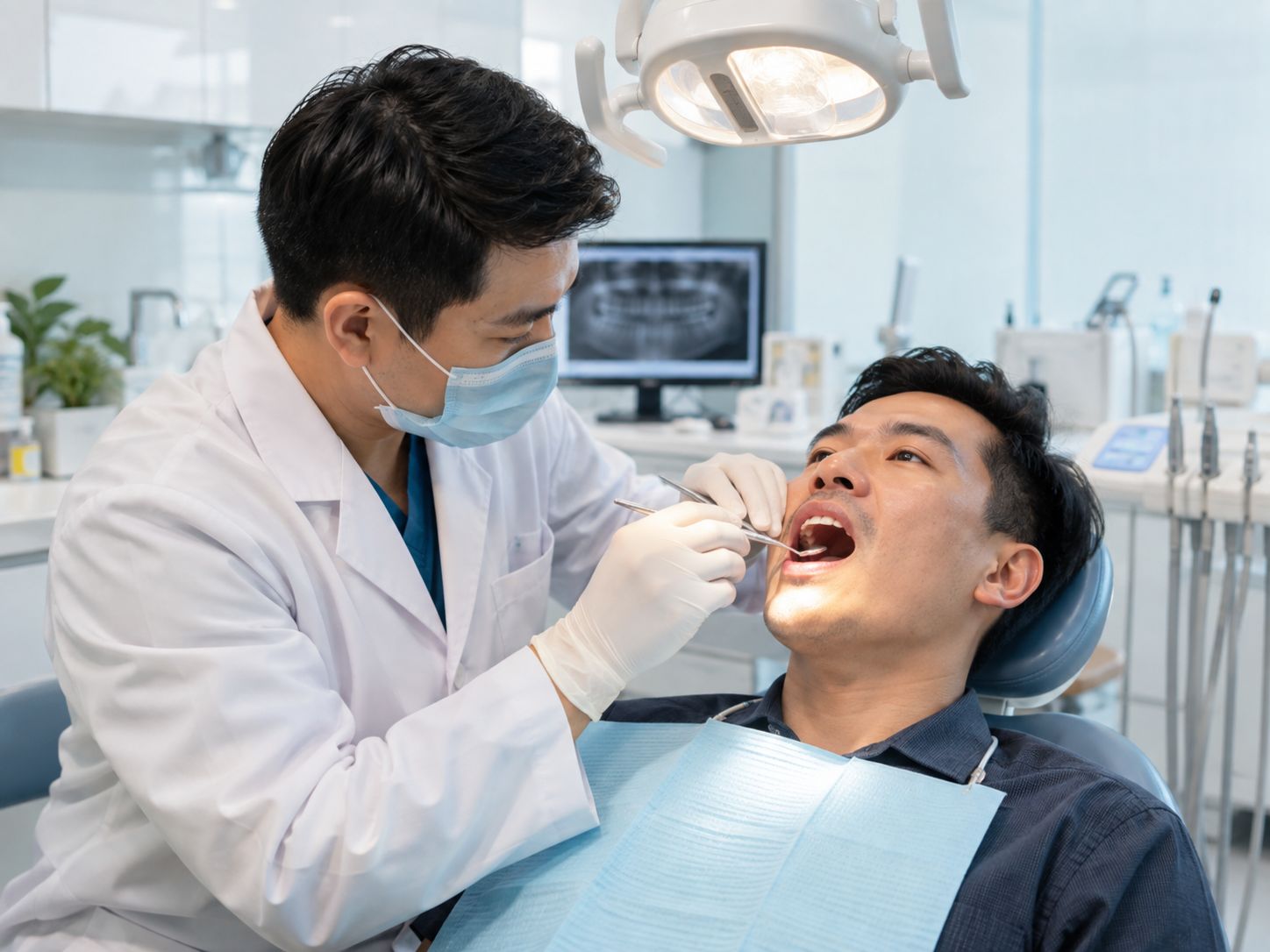 Bác sĩ khám nha chu cho người dùng thuốc lá điện tử