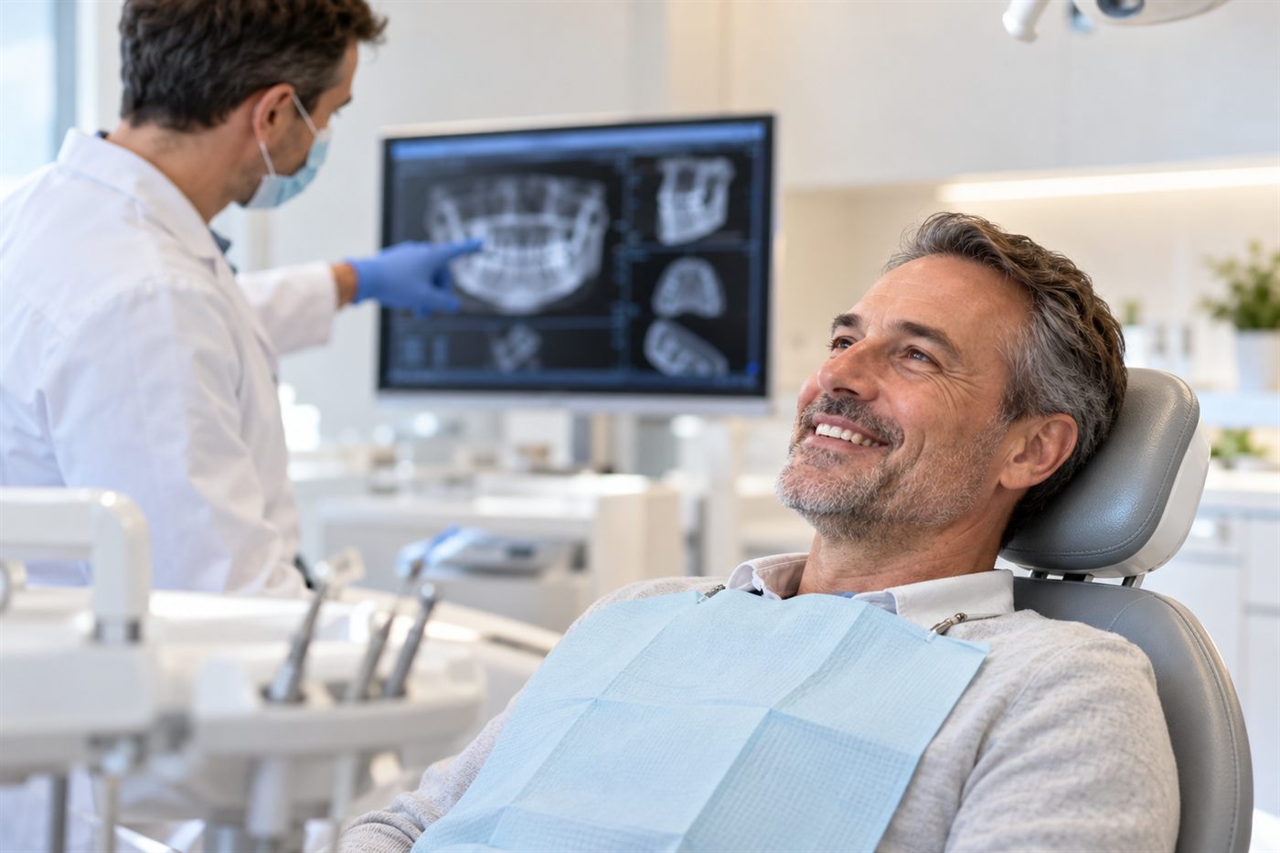 Bệnh nhân khám trồng Implant sớm tại ghế nha khoa hiện đại