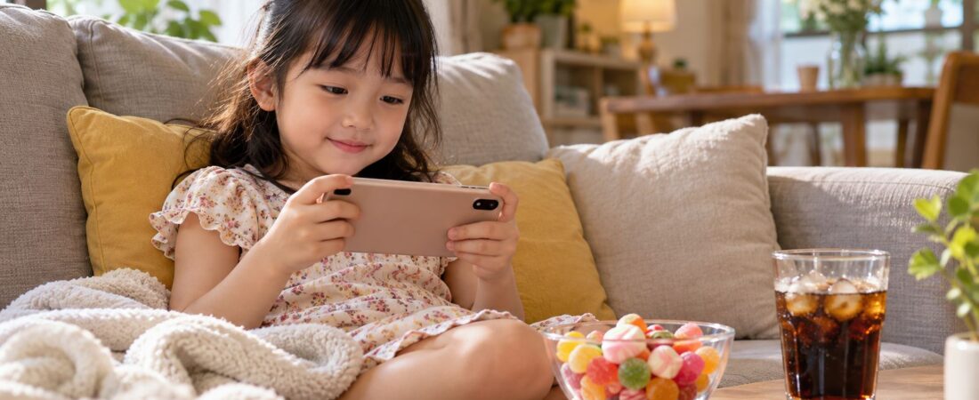Trẻ xem điện thoại nhiều có bị sâu răng không?