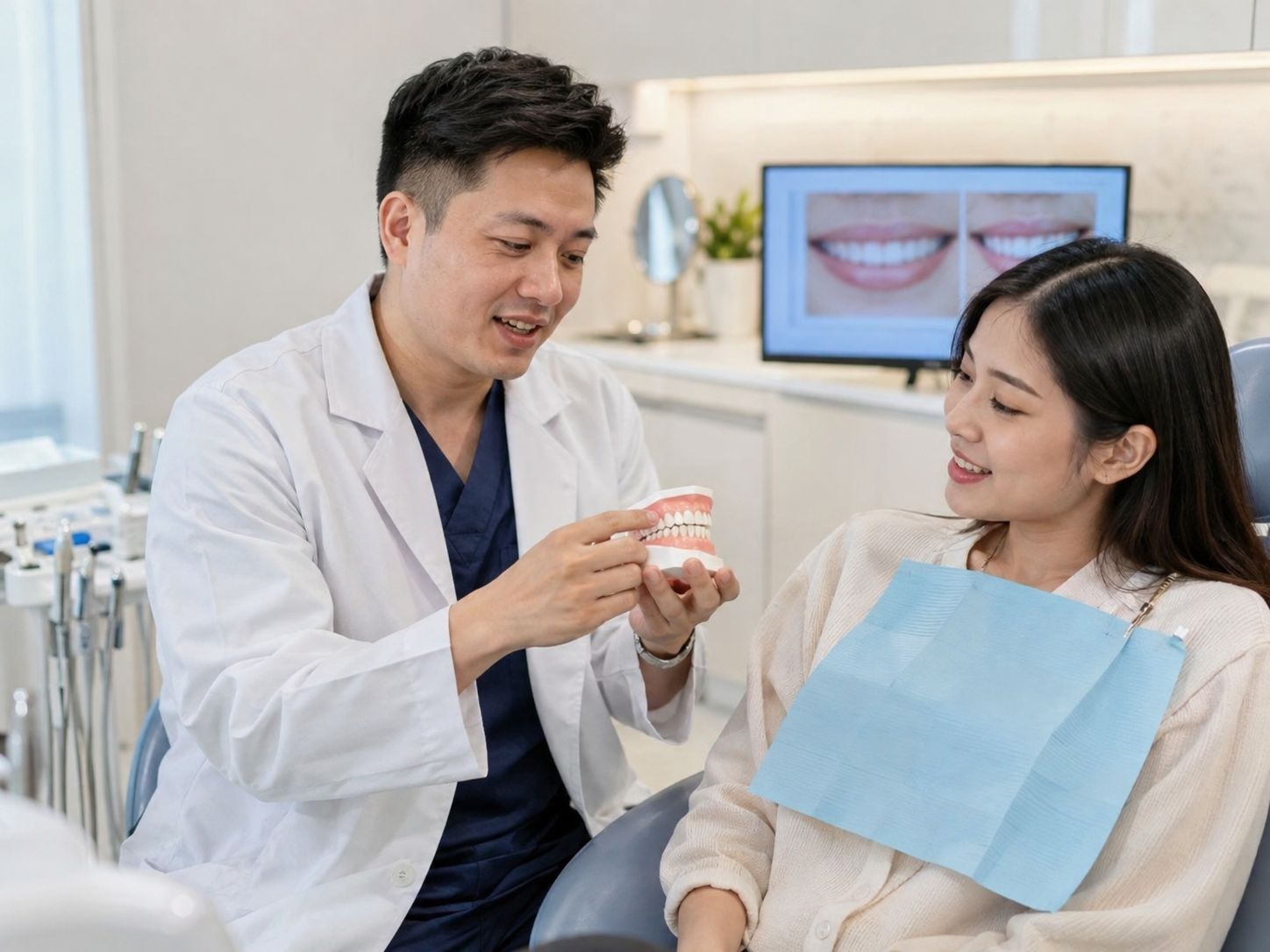 Bác sĩ tư vấn phương án thẩm mỹ răng ít xâm lấn